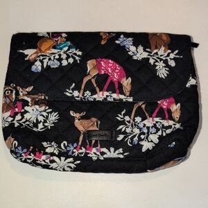 Vera Bradley Black Quilted Cosmetic Bag with Cute Animal Designs!